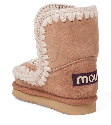 Embroidered shearling-lined suede boots | Mou Kids