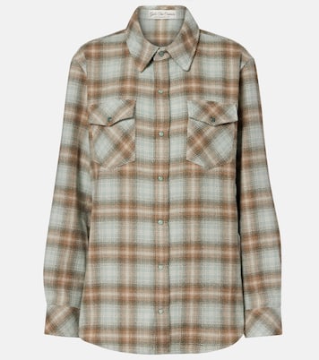 Joy Tartan cashmere shirt with emerald | God's True Cashmere