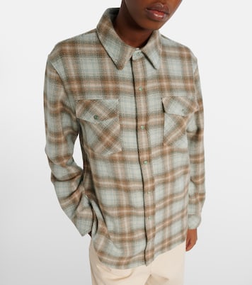 Joy Tartan cashmere shirt with emerald | God's True Cashmere