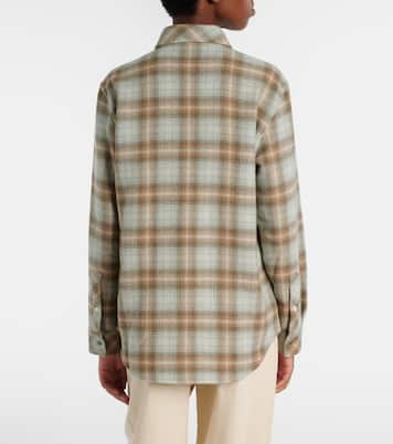 Joy Tartan cashmere shirt with emerald | God's True Cashmere