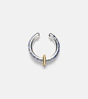 Einzelner Ear Cuff Ombré aus Sterlingsilber mit 18kt Gelbgold (750/1000) und Saphiren | Spinelli Kilcollin