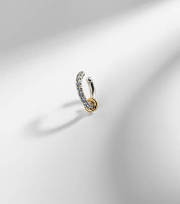 Einzelner Ear Cuff Ombré aus Sterlingsilber mit 18kt Gelbgold (750/1000) und Saphiren | Spinelli Kilcollin