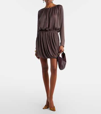 Draped taffeta minidress | Saint Laurent