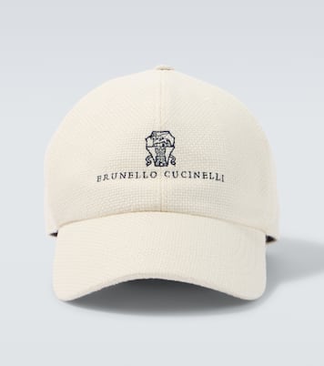 Casquette en soie, lin et laine à logo | Brunello Cucinelli