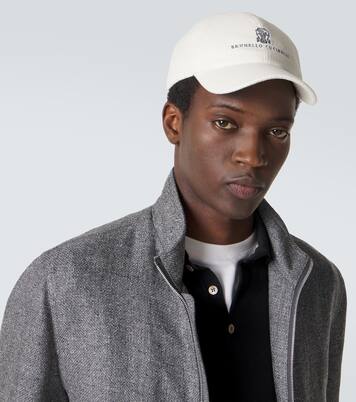 Casquette en soie, lin et laine à logo | Brunello Cucinelli