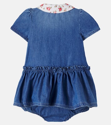 Bébé – Ensemble robe et culotte bloomer DG en jean | Dolce&Gabbana Kids