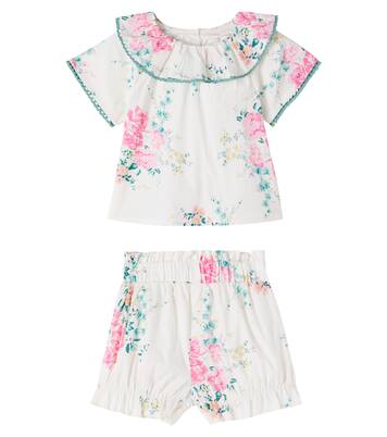 Baby floral cotton top and shorts set | C'era Una Volta