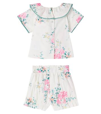 Baby floral cotton top and shorts set | C'era Una Volta