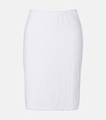 Pointelle cotton midi skirt | Leset