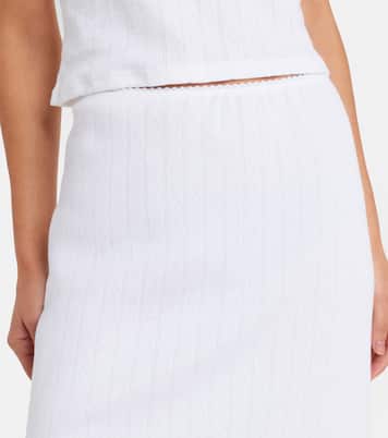Pointelle cotton midi skirt | Leset