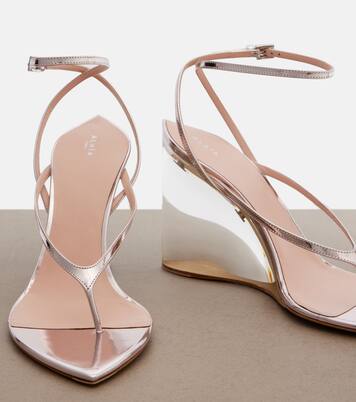 Wedge-Sandalen Invisible aus Metallic-Leder | Alaïa