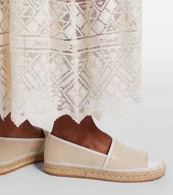 Leather-trimmed canvas espadrilles | Gianvito Rossi
