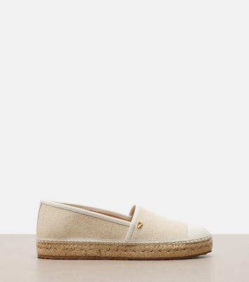 Leather-trimmed canvas espadrilles | Gianvito Rossi