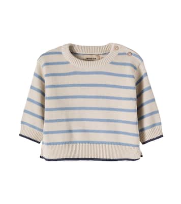 Baby Morgan striped cotton sweater | Wheat