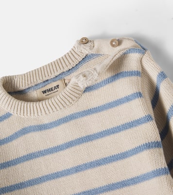 Baby Morgan striped cotton sweater | Wheat