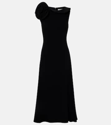 Robe midi en crêpe à appliqué floral | Roland Mouret