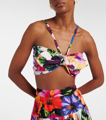 Bow-detail floral cotton bra top | Dolce&Gabbana