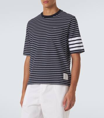 4-Bar striped cotton T-shirt | Thom Browne