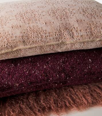 Cotton-blend jacquard cushion | Maison de Vacances