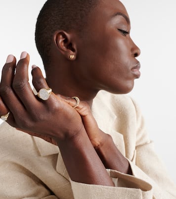 Chevalière Ovale 9kt gold ring with diamonds | Yvonne Léon