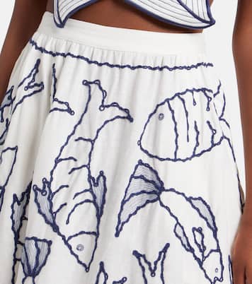 Crop top Coast Stars en mezcla de lino | Farm Rio