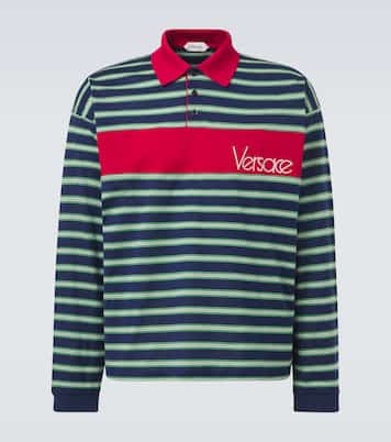 Polo en coton à rayures | Versace