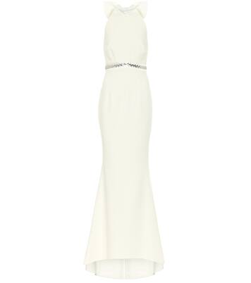 Bridal Verzierte Robe Shenice aus Crêpe | Safiyaa