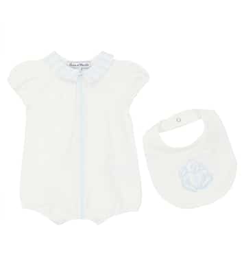 Baby set of cotton romper and bib | Tartine et Chocolat