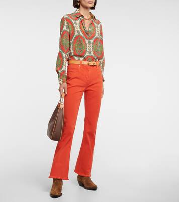 Embroidered mid-rise flared jeans | Etro