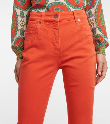 Embroidered mid-rise flared jeans | Etro