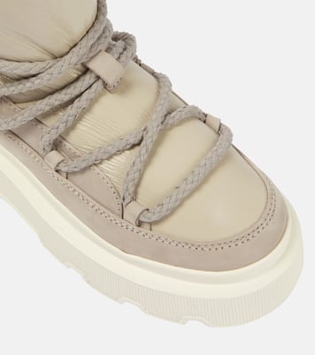 Leather shearling-trimmed snow boots | Inuikii