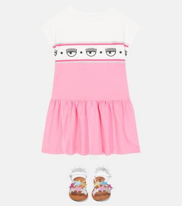 x Chiara Ferragni eye-motif dress | Monnalisa