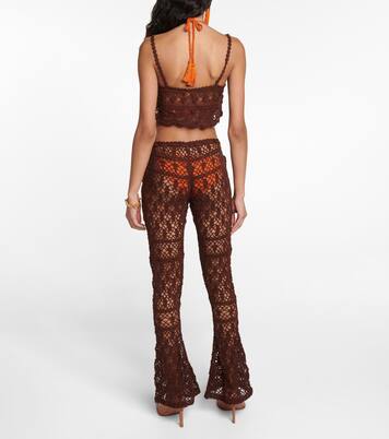 Mid-Rise-Hose aus Häkelstrick | Anna Kosturova