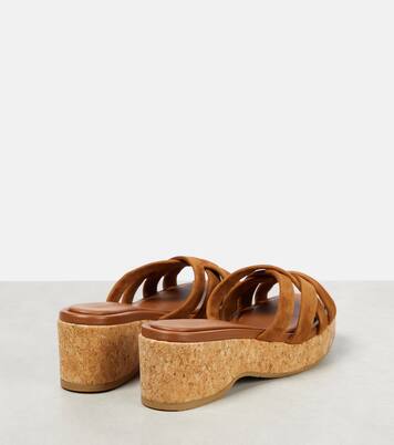 Sandalen Maribou 50 aus Veloursleder und Kork | Jimmy Choo