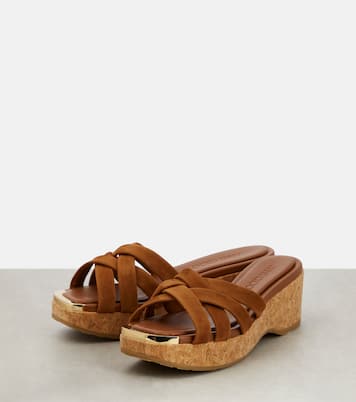 Sandalen Maribou 50 aus Veloursleder und Kork | Jimmy Choo