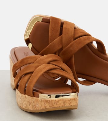 Sandalen Maribou 50 aus Veloursleder und Kork | Jimmy Choo