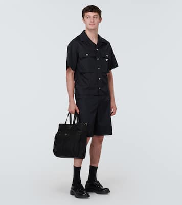 Re-Nylon leather-trimmed tote bag | Prada