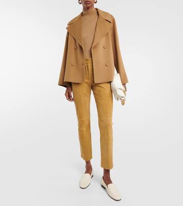 Cropped-Hose Coleman aus Veloursleder | Joseph