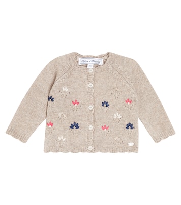 Baby embroidered wool-blend cardigan | Tartine et Chocolat