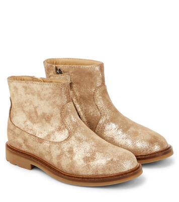 Sister glitter-embellished suede boots | Pom d'Api