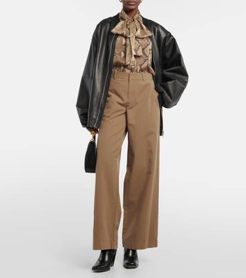 Pantalon ample à taille haute en coton | Vince