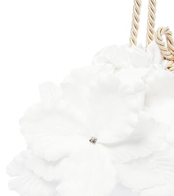 Floral-appliqué satin clutch | Monnalisa