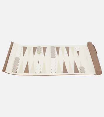 Portable leather backgammon set | Brunello Cucinelli