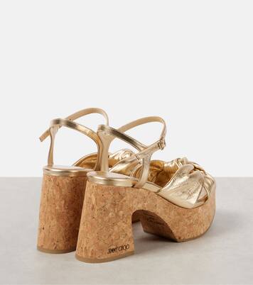 Plateausandalen Heloise 95 aus Metallic-Leder | Jimmy Choo