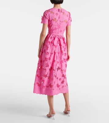 Robe midi en coton mélangé | Self-Portrait