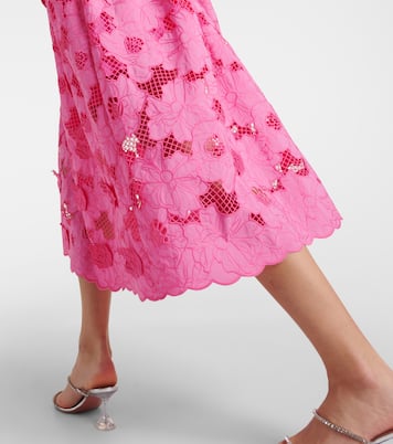 Robe midi en coton mélangé | Self-Portrait