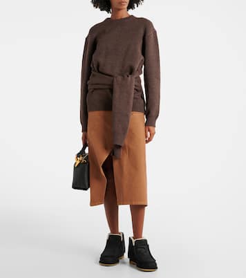 Shearling-lined leather ankle boots | JW Anderson