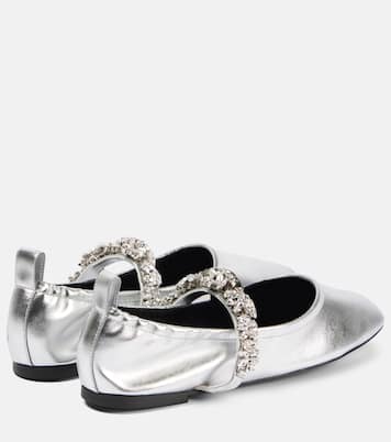 Elsa metallic faux leather ballet flats | Stella McCartney