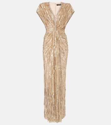 Robe longue Zola en tulle à sequins | Jenny Packham