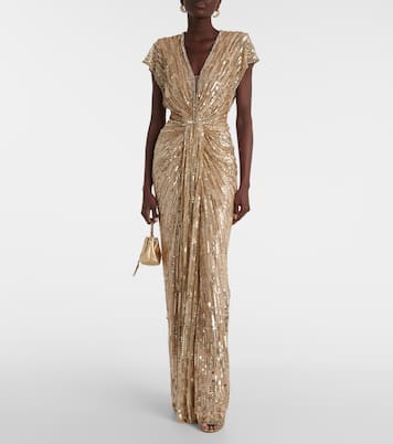 Robe longue Zola en tulle à sequins | Jenny Packham